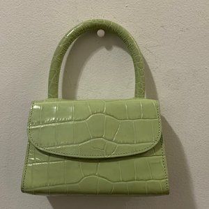 By Far Mini Green Crock Leather Mini Handbag
